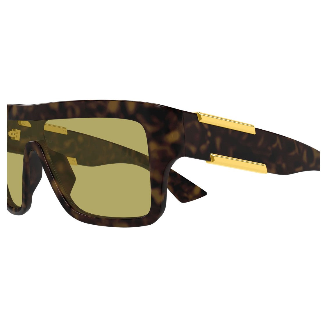 Bottega Veneta Bv1451s Bold Rectangular Tortoiseshell Sunglasses
