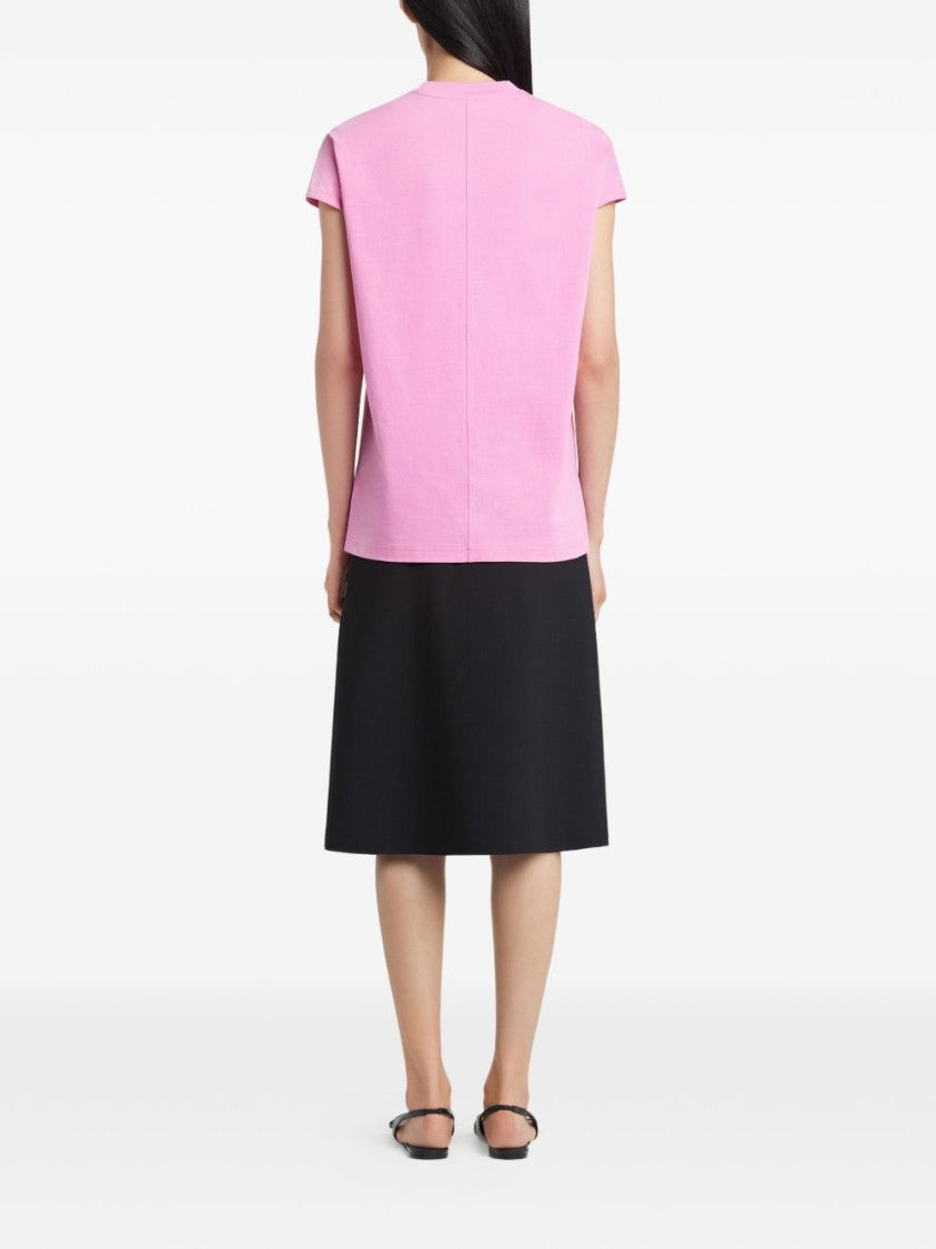 Courrèges Boxy Pink Cotton T-Shirt