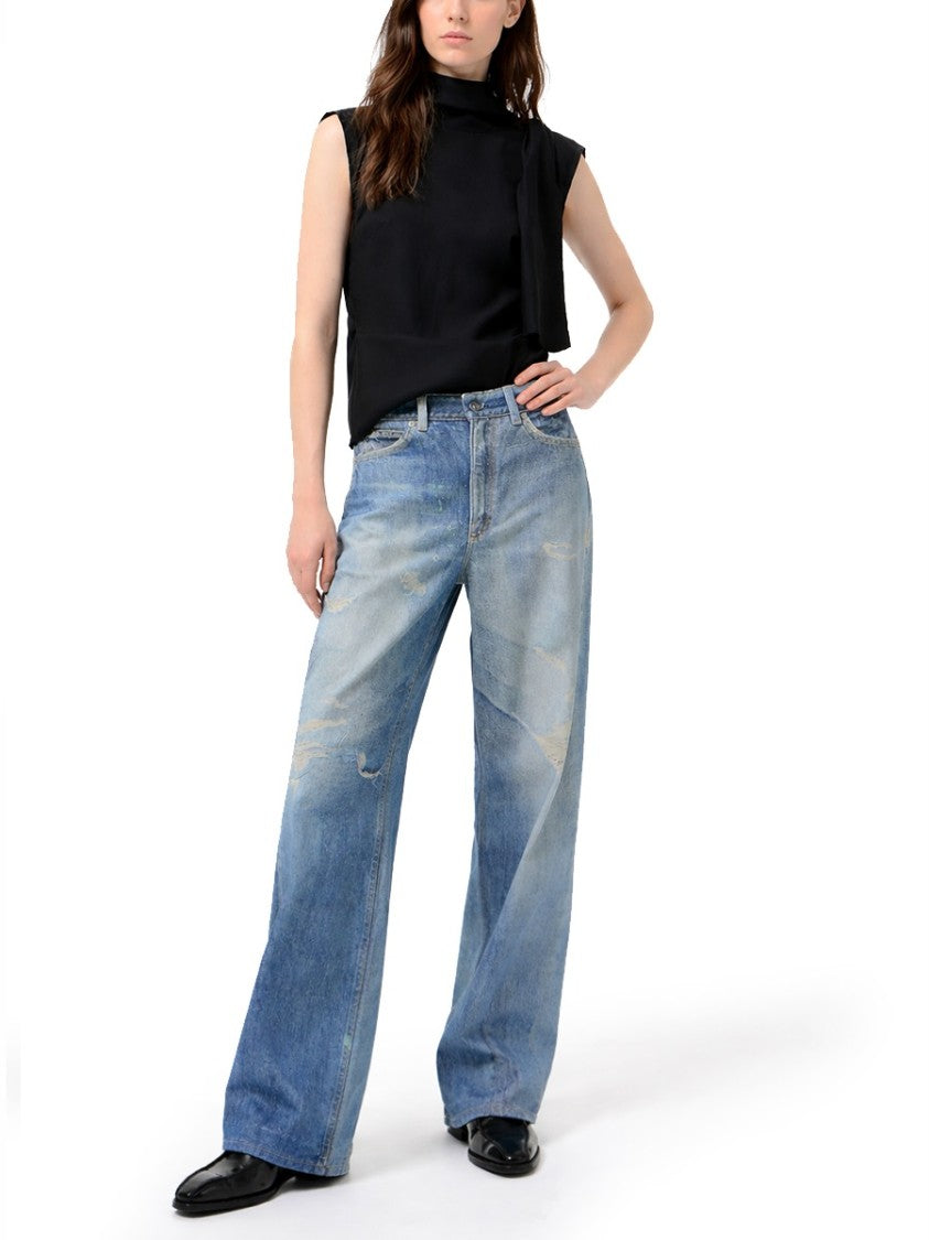 Our Legacy Full Cut Distressed Light Wash Jeans