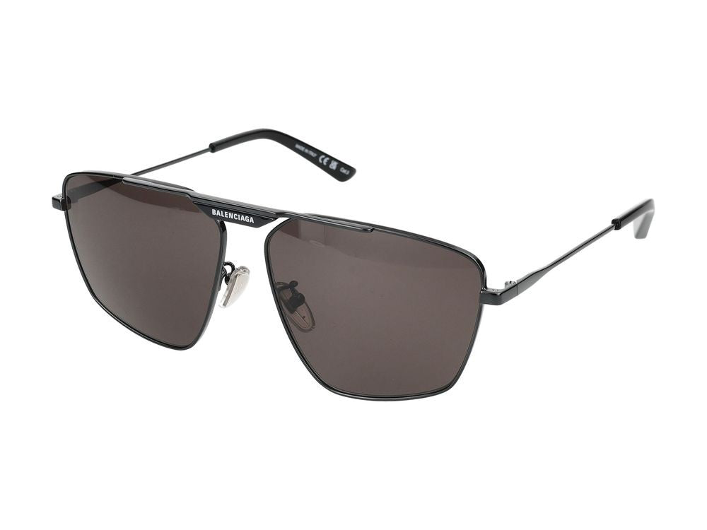 Balenciaga Grey Bb0246sa Metal Aviator Sunglasses