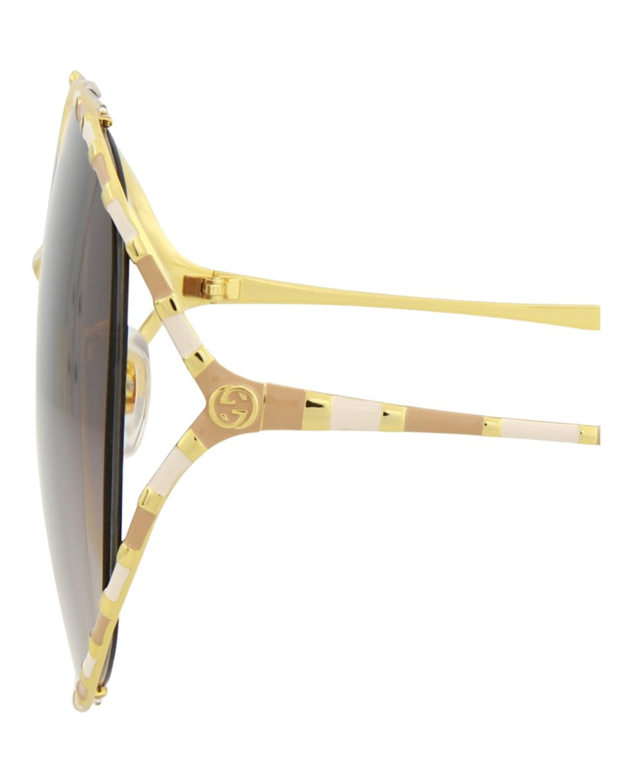 Gucci Round-Frame Metal Sunglasses