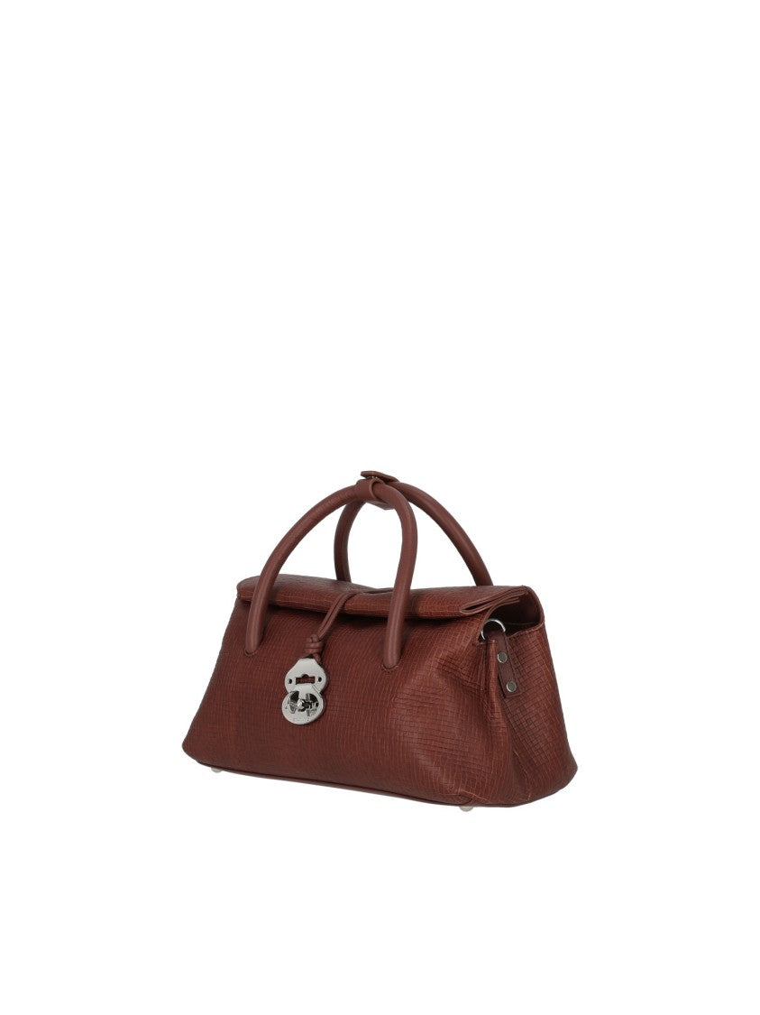 Zanellato Srl Elongated Brown Structured Handbag