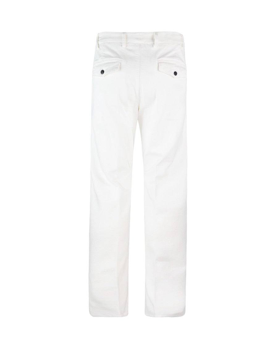 Eleventy White Cotton Trousers