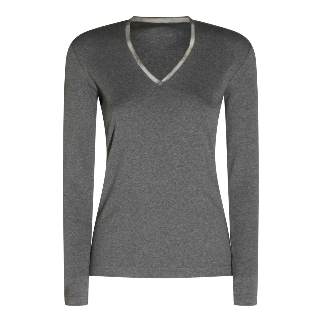 Fabiana Filippi Grey V-Neckline Top