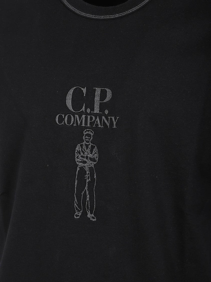 C.P. Company Short-Sleeve Black T-Shirt With Graphic Print