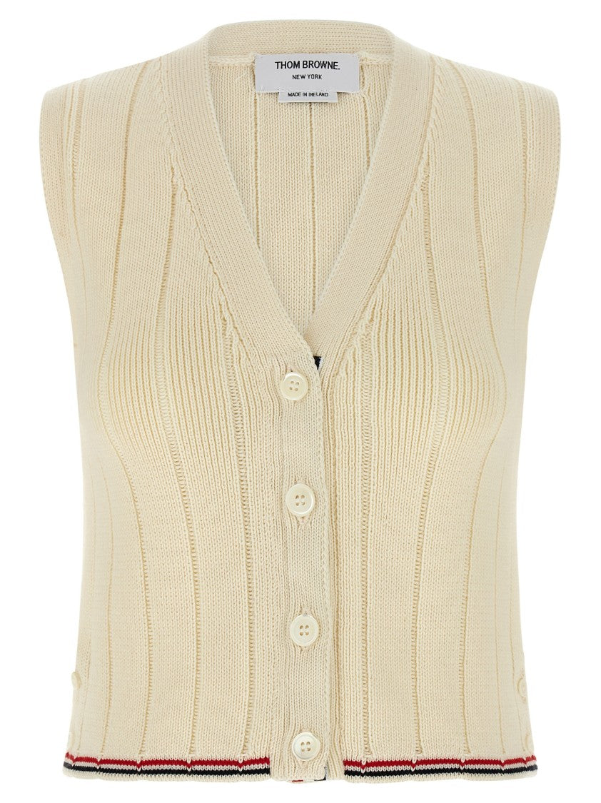 Thom Browne Rwb Intarsia Vest