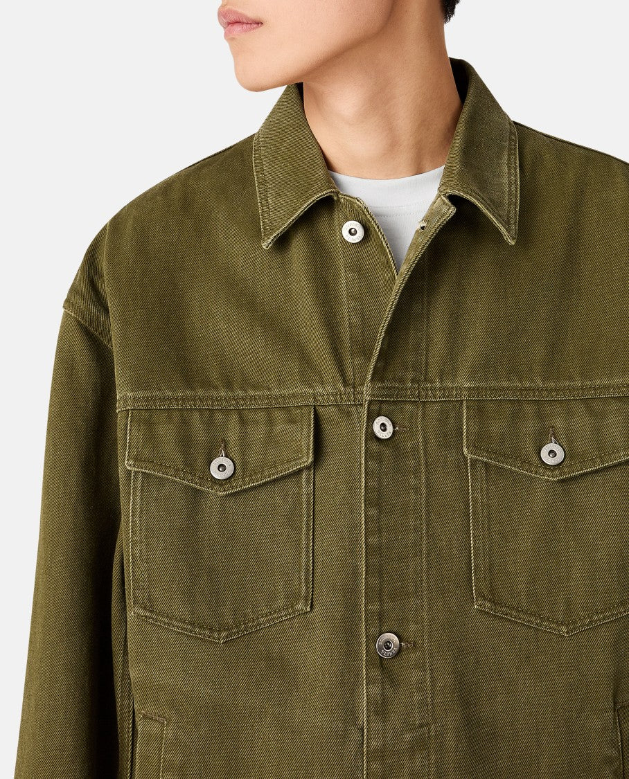 Bottega Veneta Stone Washed Denim Jacket With Unique Back Patch Detail