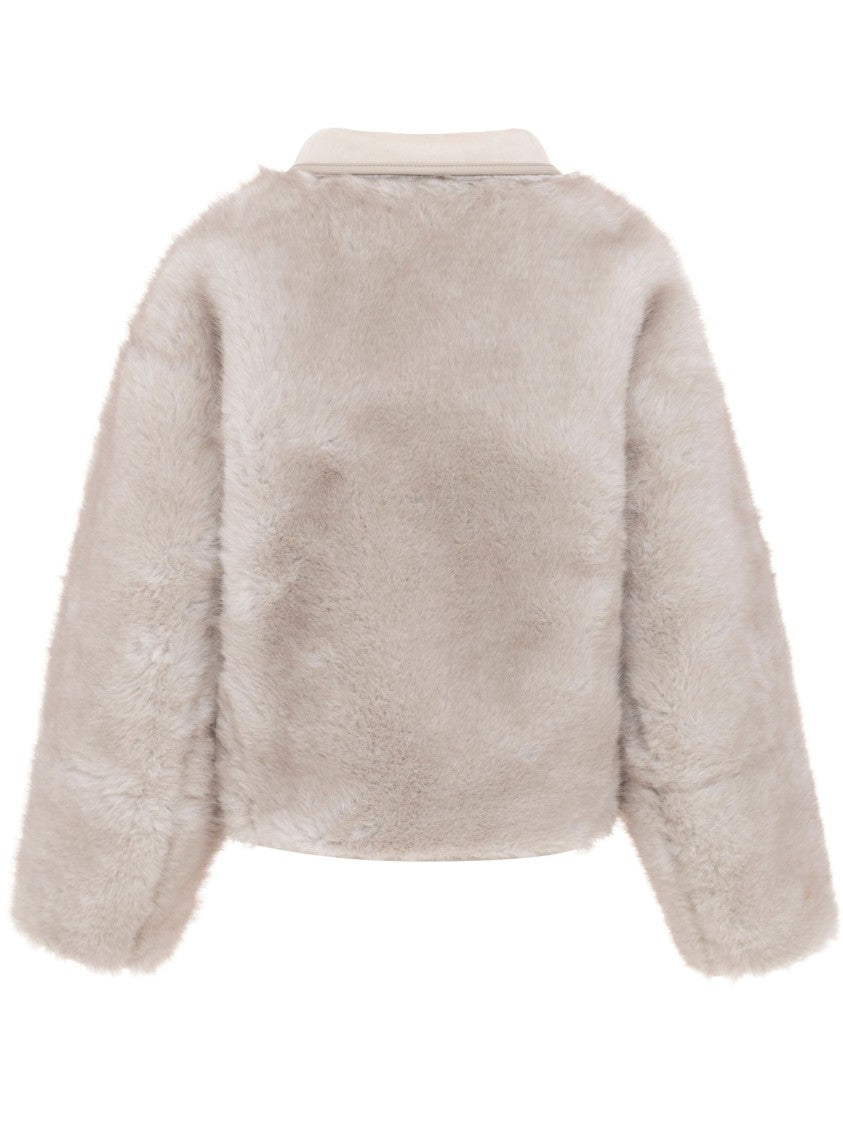 Urbancode Cropped Reversible Coat With Plush Faux Fur And Suede-Like Finish