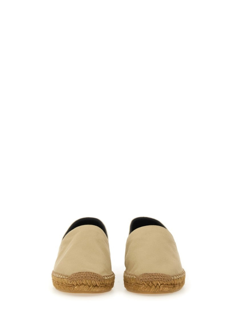 Saint Laurent Gabardine Slip-On Espadrilles With Jute-Wrapped Sole
