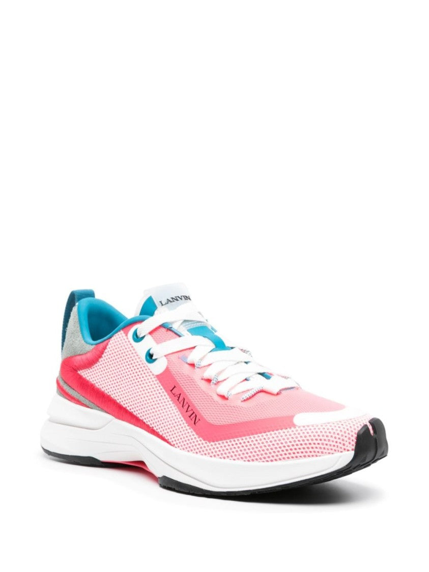 Lanvin Multicolor Mesh Sneakers With Suede Accents