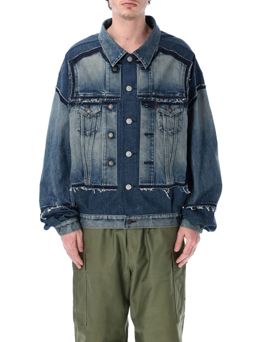 Junya Watanabe Oversized Denim Jacket With Double-Layer Design