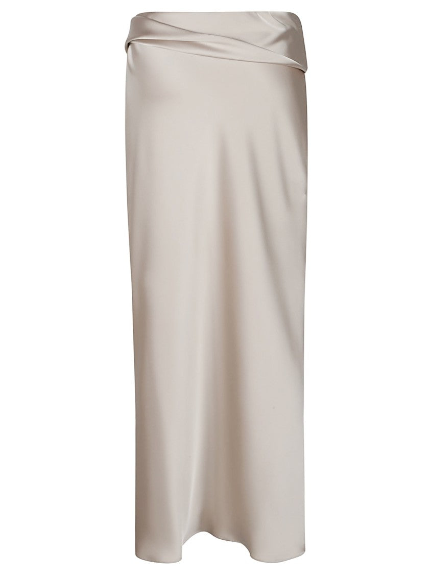 Patrizia Pepe High Waisted Draped Polyester Maxi Skirt