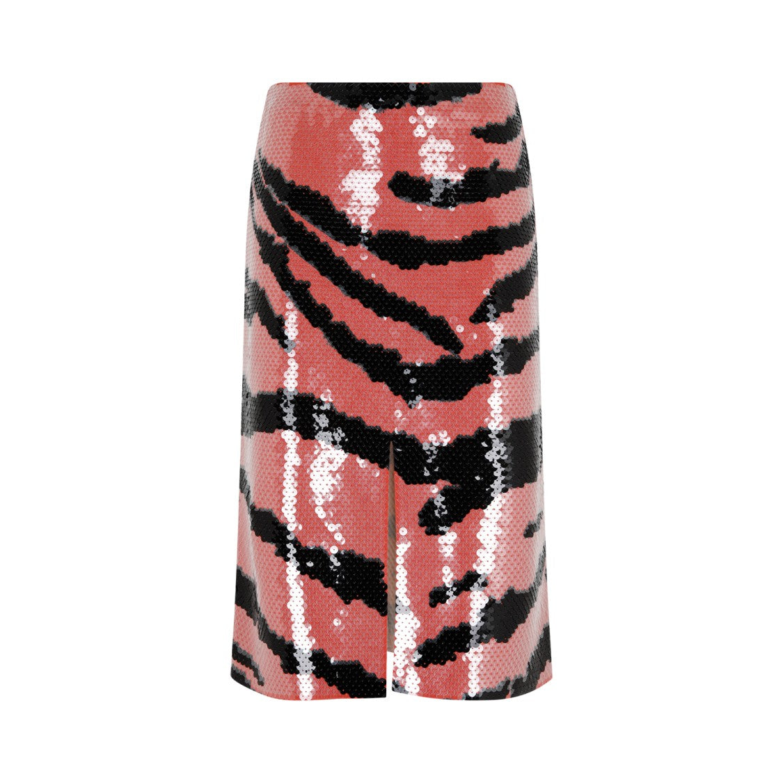 Bottega Veneta Viscose Sequin-Embroidered Tiger-Print Skirt