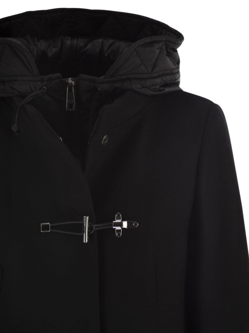 Fay Toggle Coat In Wool Cloth