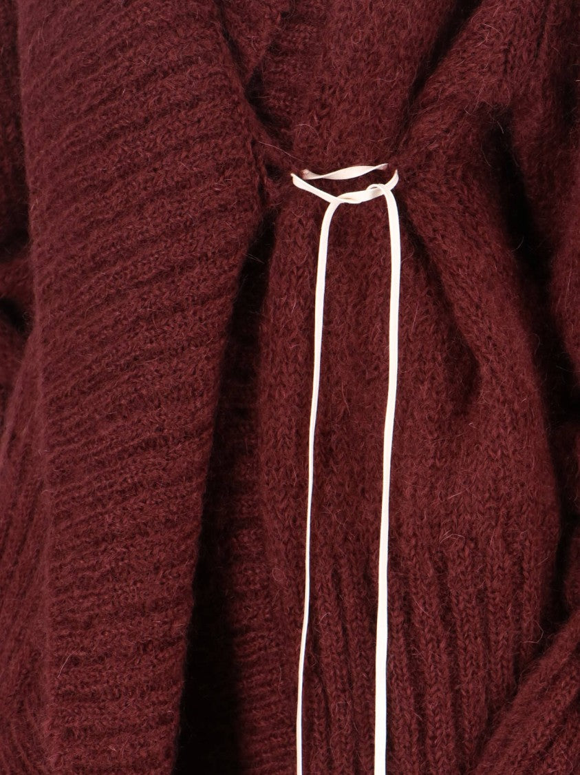 Dries Van Noten Oversized Mohair-Blend Cardigan – Bordeaux