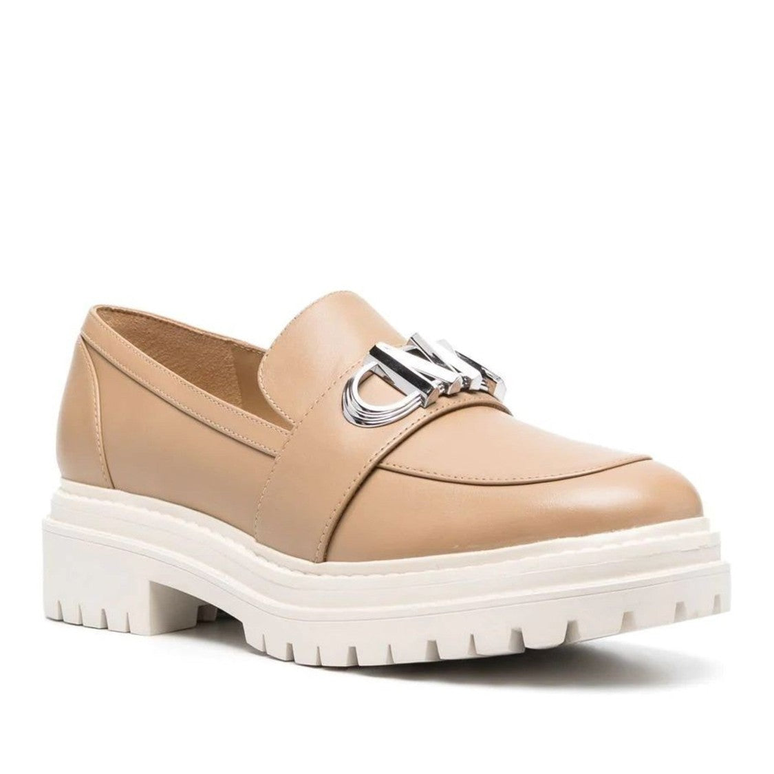 Michael Kors Brown Parker Chunky White Lug Sole Leather Loafers