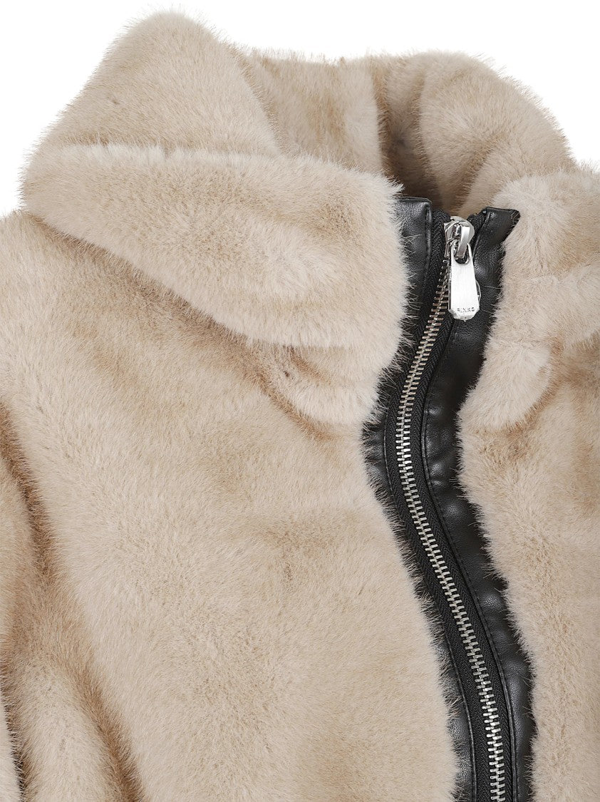 Pinko Cropped Faux Fur Jacket