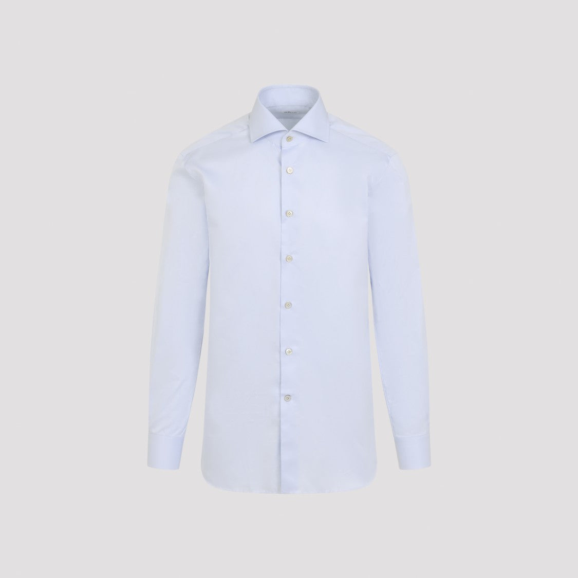 Kiton Blue Cotton Button-Up Shirt