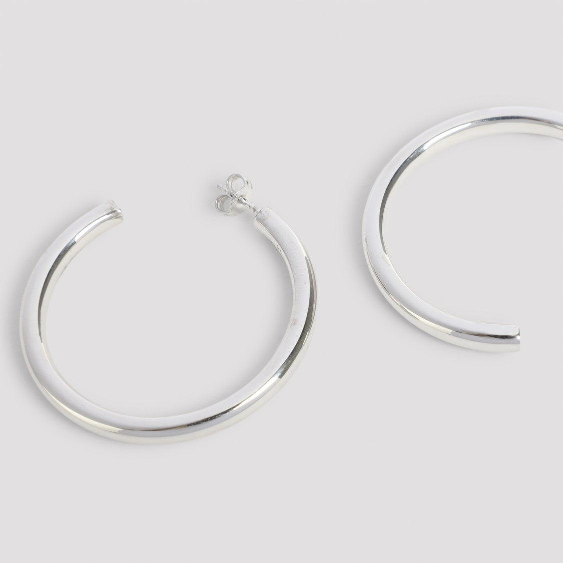Lemaire Medium-Sized Polished Silver Hoop Earrings