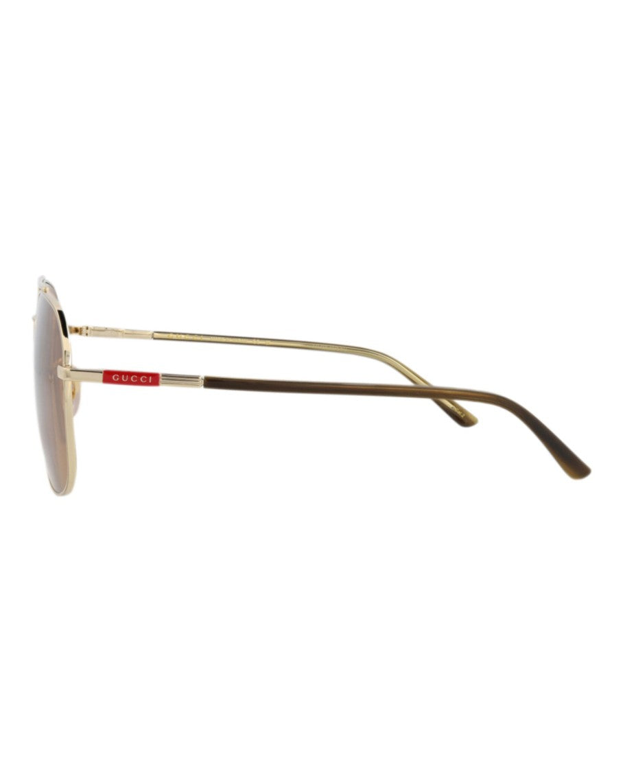 Gucci Aviator-Frame Metal Sunglasses