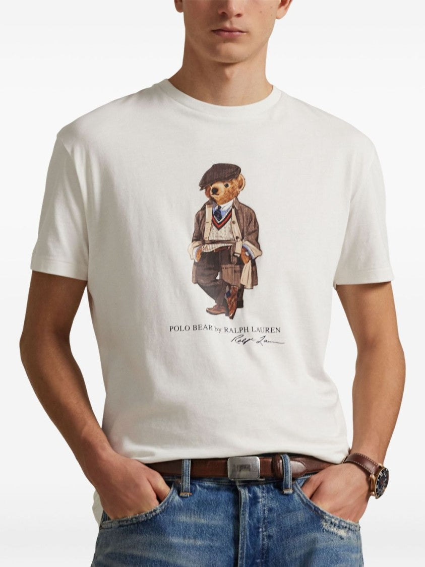 Polo Ralph Lauren Classic White T-Shirt With Vintage Bear Graphic