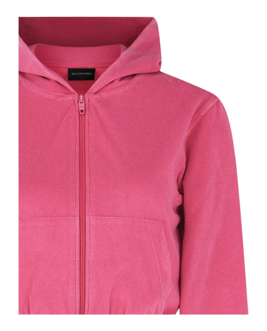 Balenciaga Rhinestone-Embellished Cropped Tracksuit Jacket