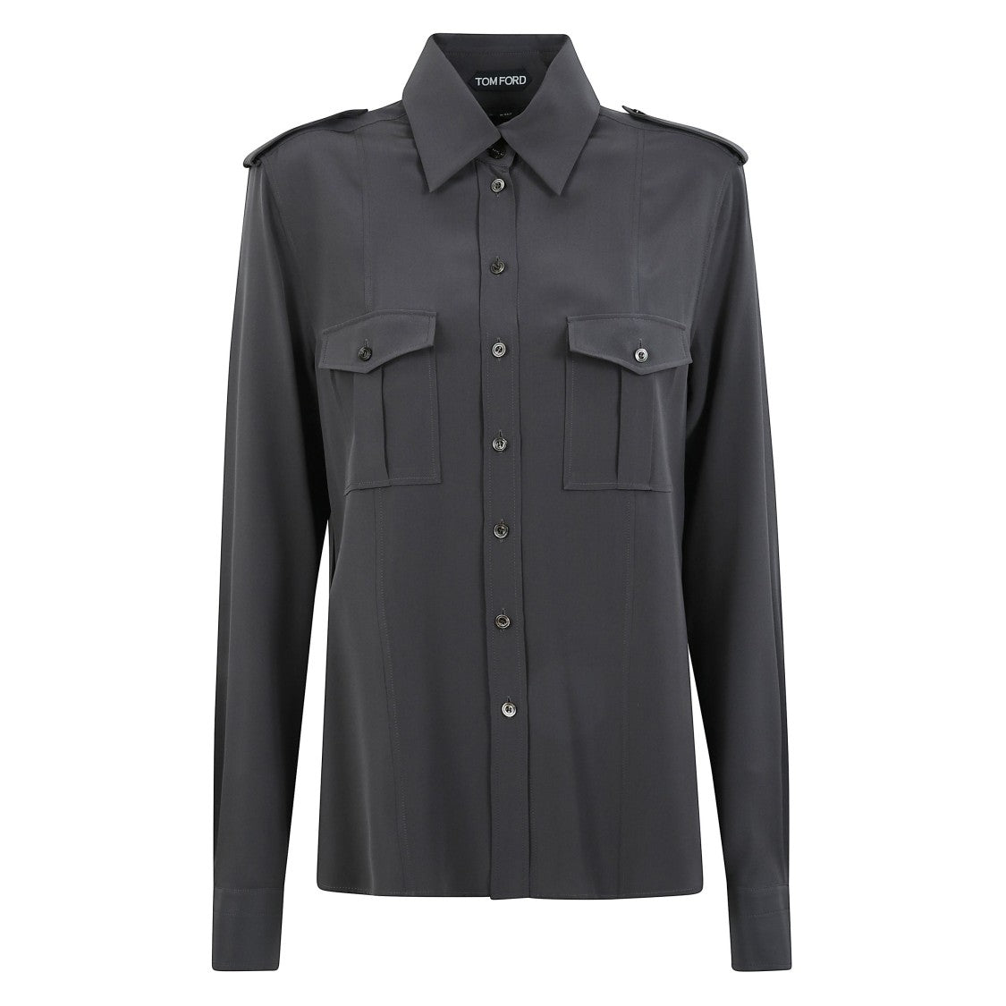 Tom Ford Crepe De Chine Silk Shirt With Epaulettes