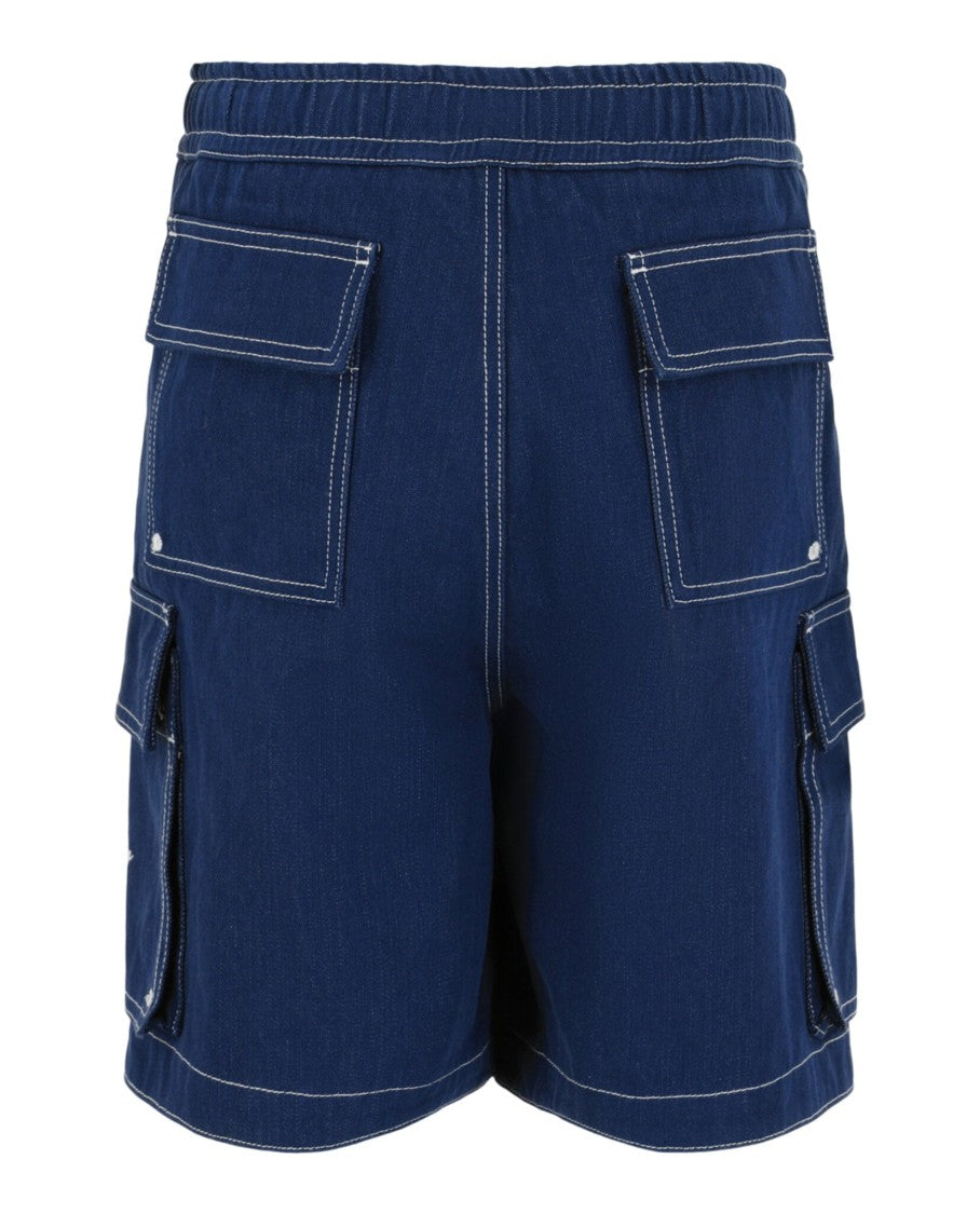 Givenchy Contrast Stitching Denim Boardshorts