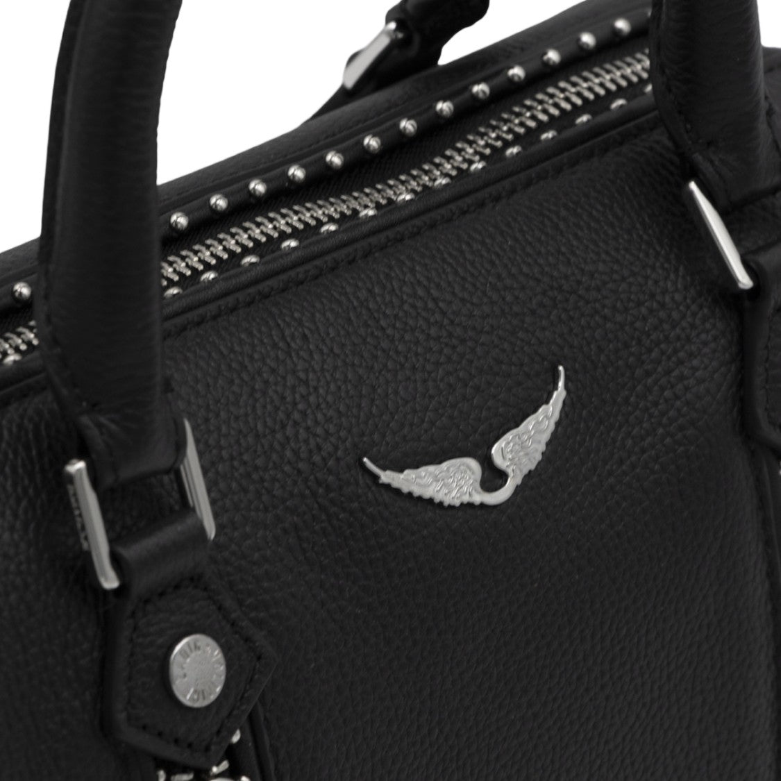 Zadig & Voltaire Structured Handbag With Pebbled Texture And Silver Accents