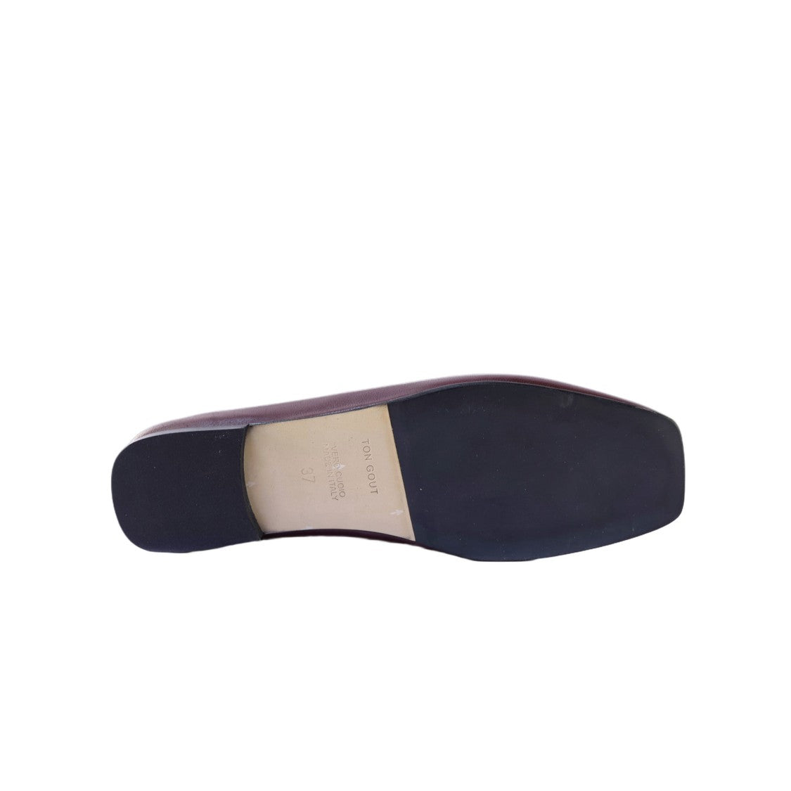 Ton Gout Square Toe Ballerina Flats In Rich Bordo