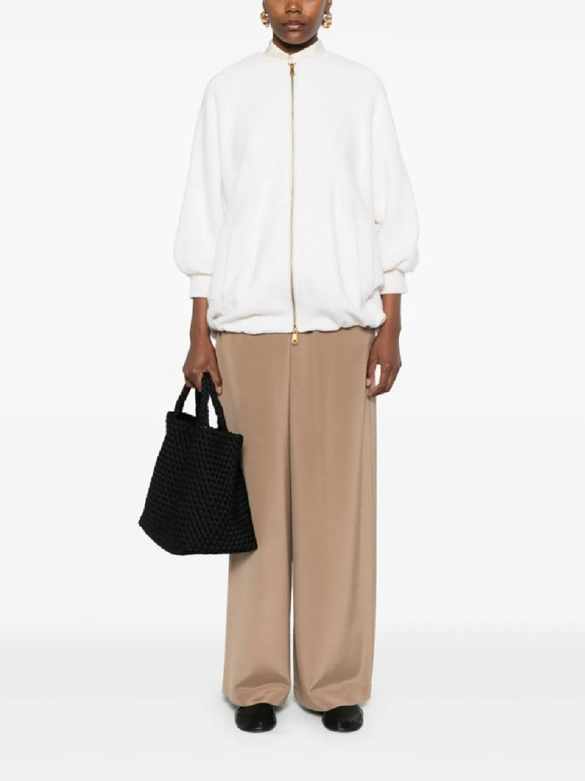 Max Mara Soft Plush Jacket With Gathered Sleeves