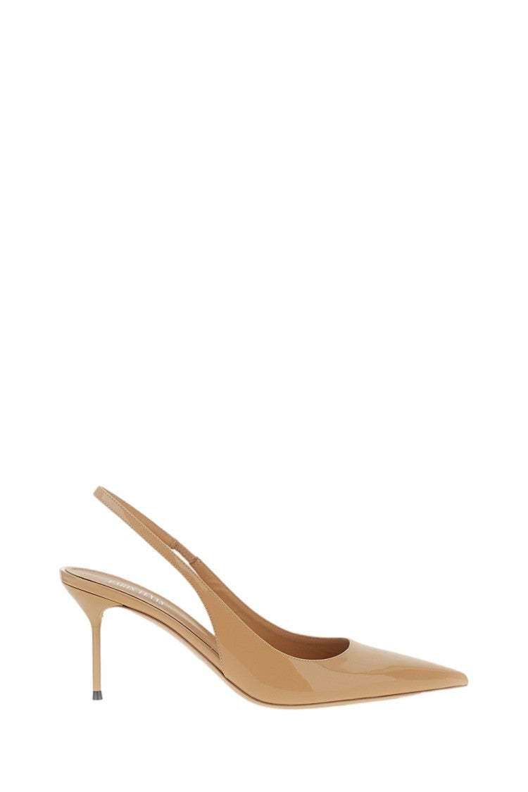 Paris Texas Beige Lidia Patent Leather Slingback Pumps