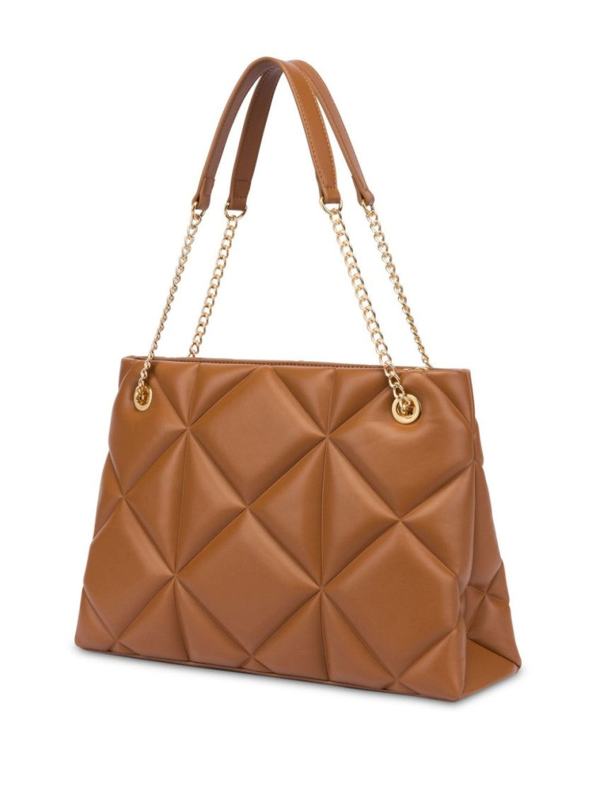 Love Moschino Brown Quilted Shoulder Bag