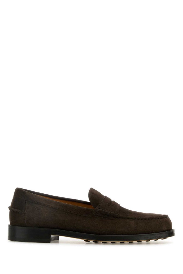 Tod's Dark Brown Suede Loafers