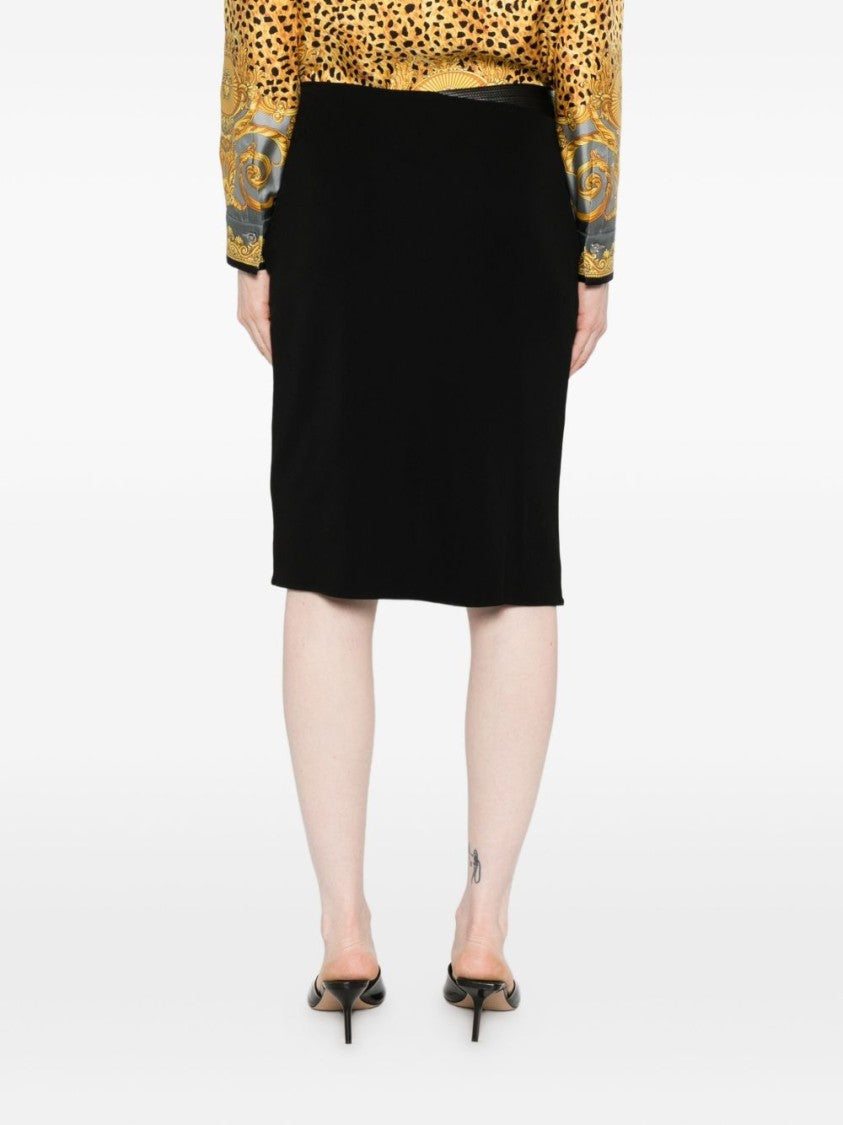Versace Asymmetrical Black Jersey Skirt