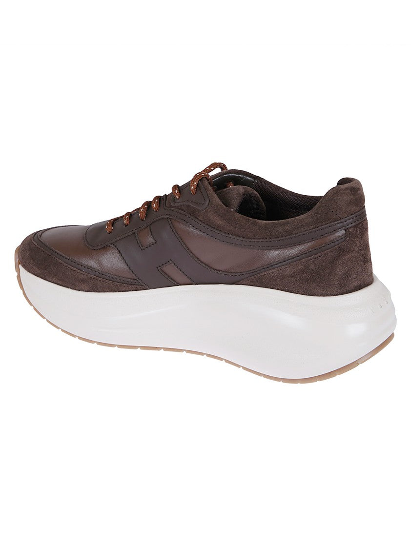 Hogan Brown Suede And Nappa Leather Sneakers