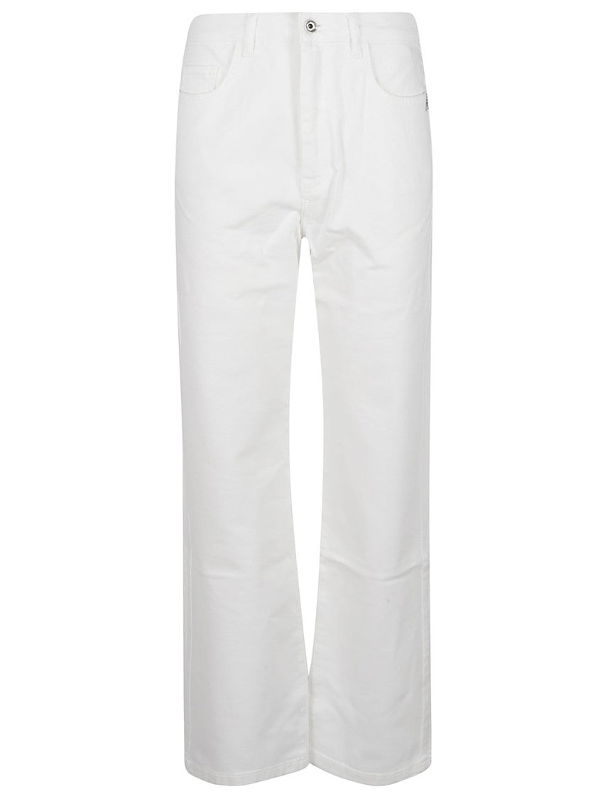 Patrizia Pepe White Mid Rise Straight Jeans