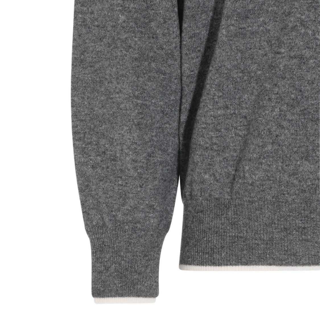 Eleventy Polo-Style Grey Knit Sweater With Buttoned Placket