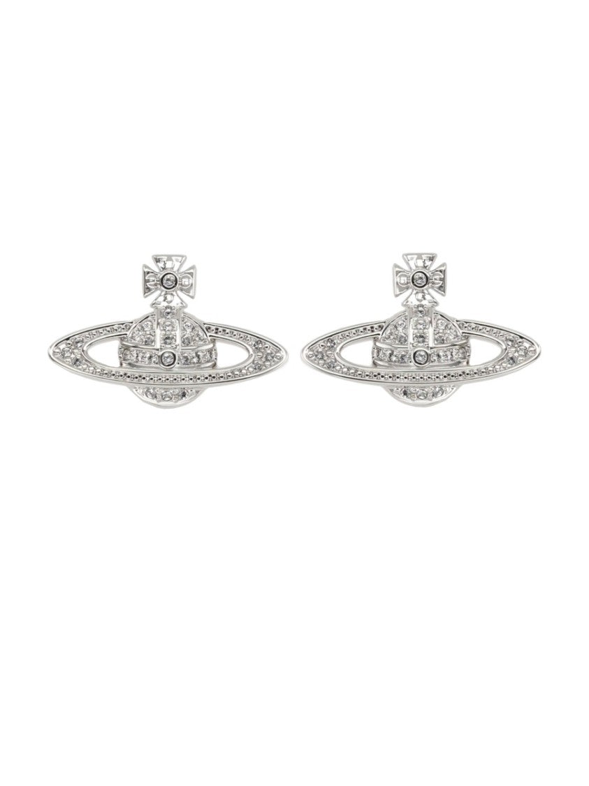 Vivienne Westwood Intricate Silver-Tone Planet Stud Earrings With Textured Detailing