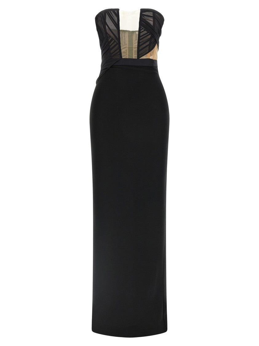 Nensi Dojaka 'Corsetted Draped Maxi' Dress
