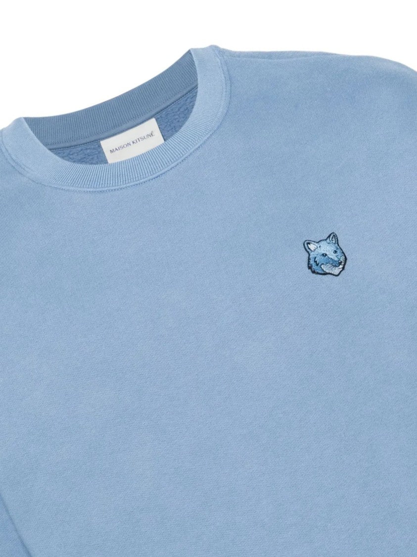 Maison Kitsuné Relaxed Fit Long-Sleeve Crewneck Sweatshirt With Embroidered Fox Emblem