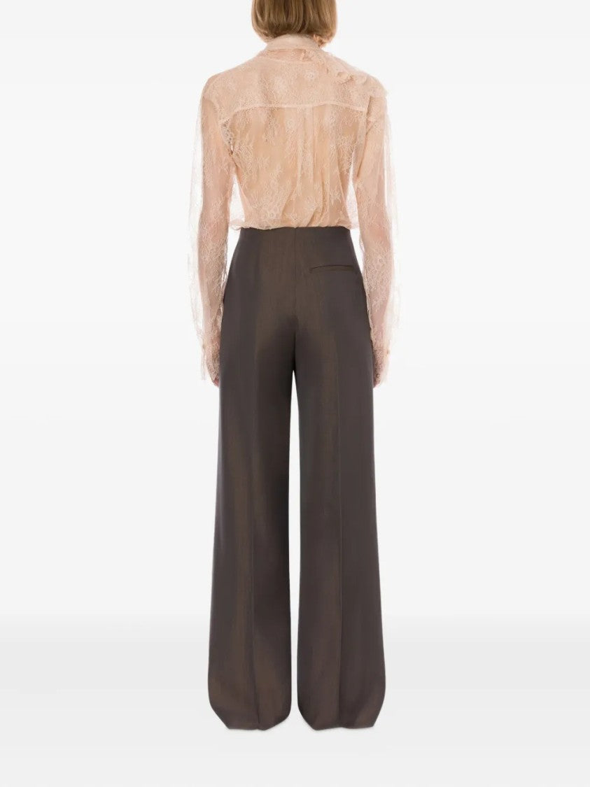 Alberta Ferretti Tailored Fit Button-Down Shirt With Pointed Collar