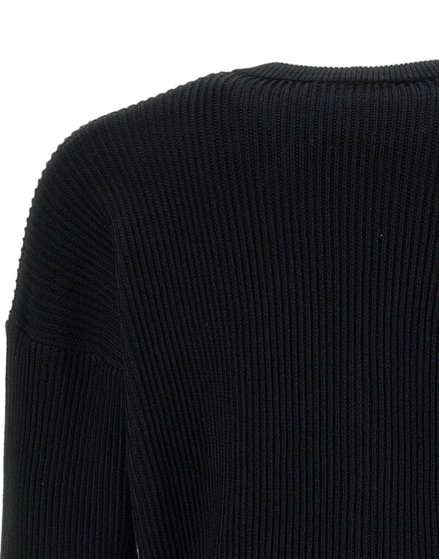 Maison Kitsuné Ribbed Knit Cardigan With Embroidered Detail