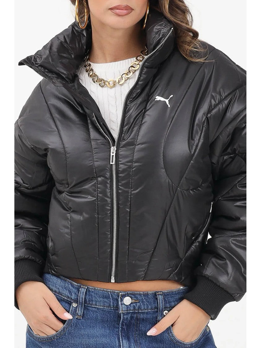 Puma Black Polyester Quilted Down Jacket