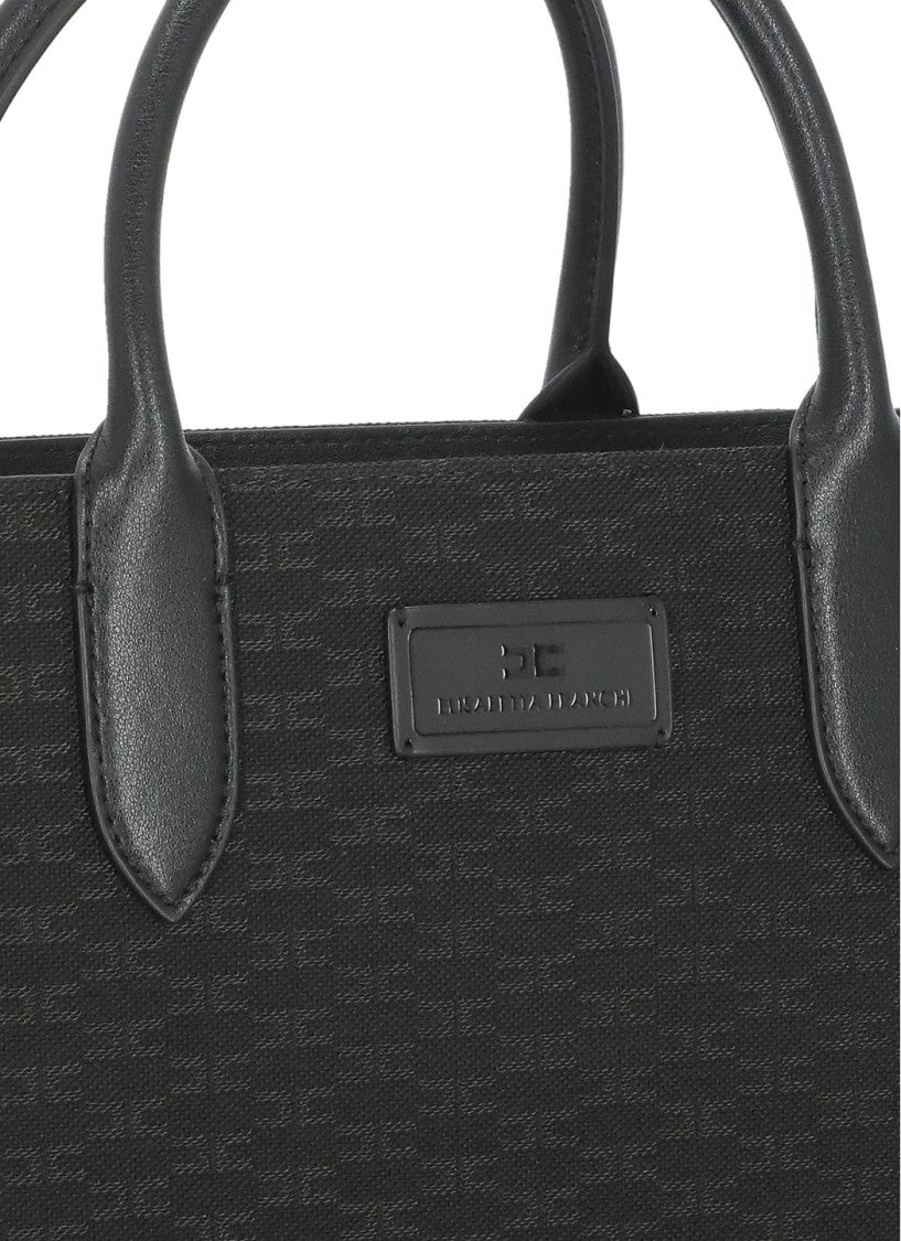 Elisabetta Franchi Structured Monogram Bag With Dual Handles