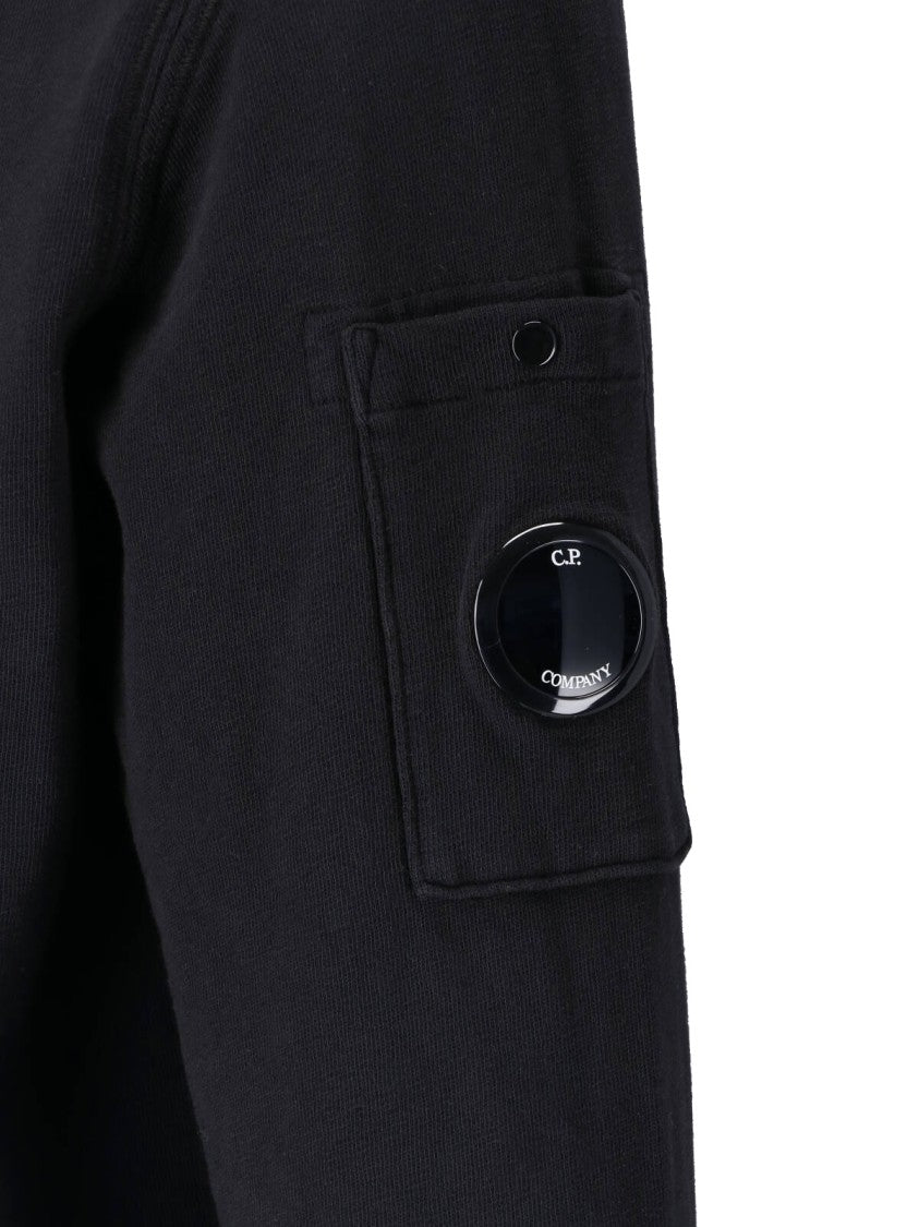 C.P. Company Black Half-Zip Lens Detail Cotton Sweatshirt
