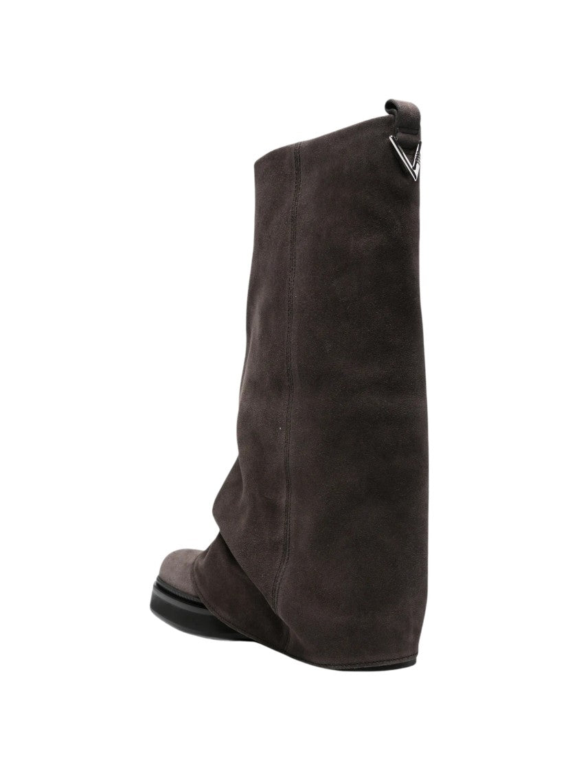 The Attico Robin Rounded Square Toe Soft Suede Boots