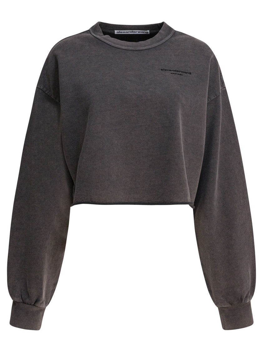 Alexander Wang Cropped Crewneck Sweatshirt