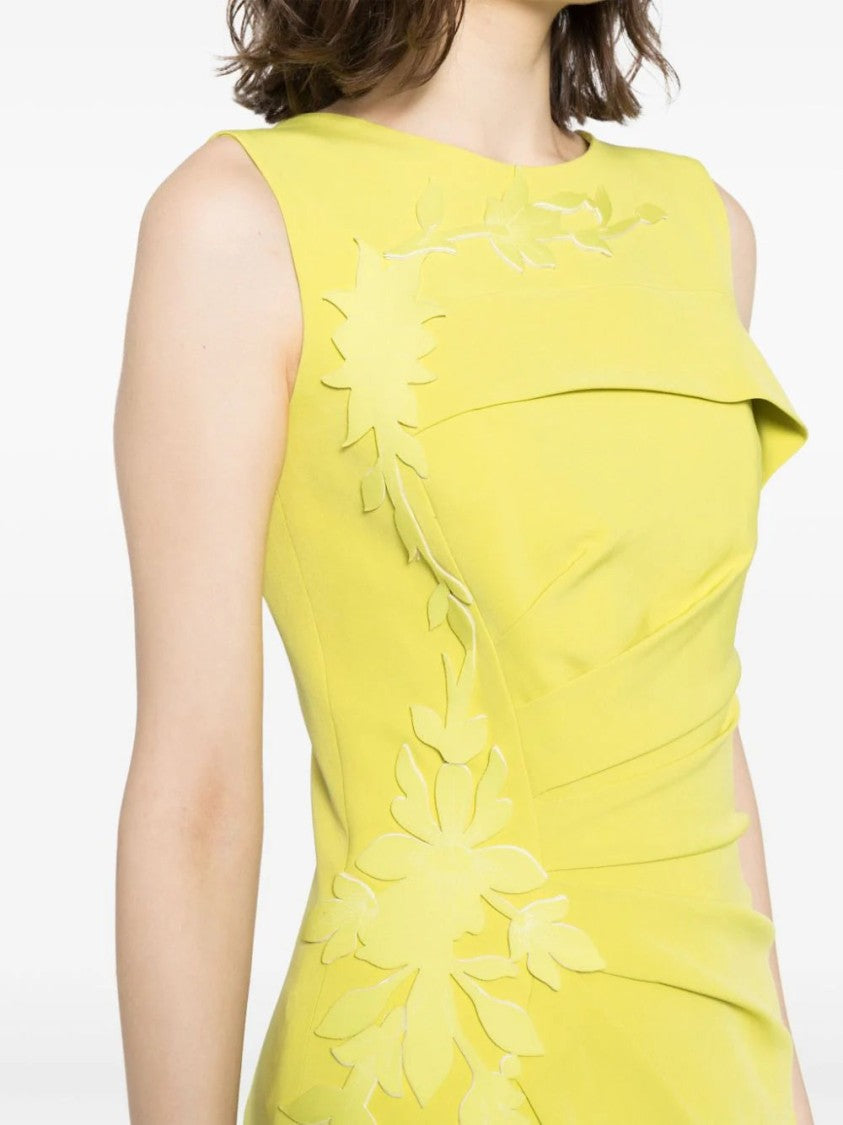 Saiid Kobeisy Crepe, High-Low Dress With Matching Embroidery