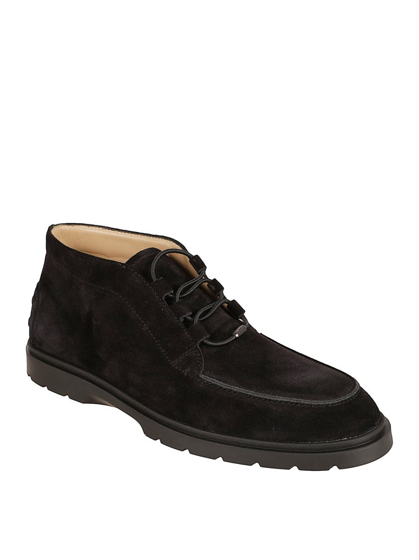 Tod's Suede Ankle Boot With Elastic Drawstring